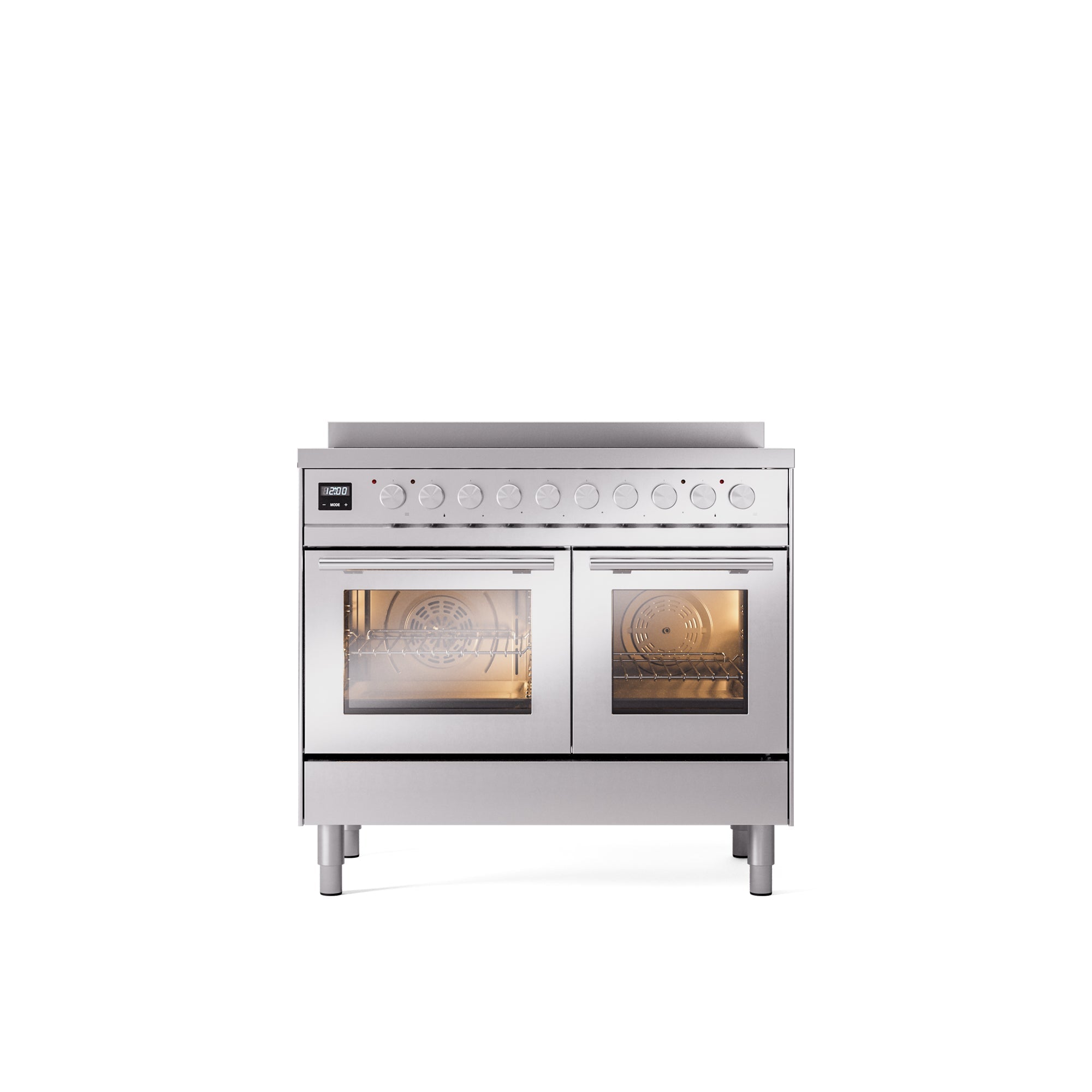 ILVE 40" Professional Plus II Series Freestanding Electric Double Oven Range with 5 Elements, Triple Glass Cool Door UPDI406WMP