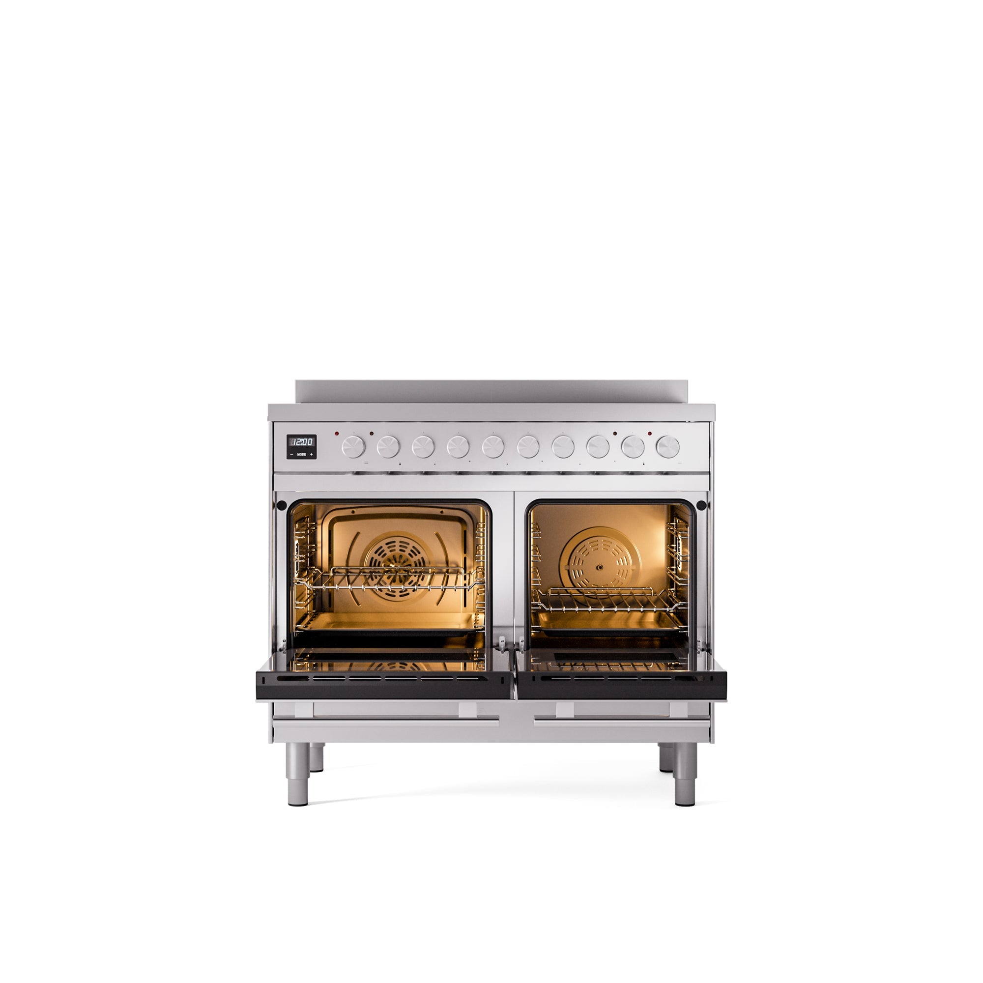 ILVE 40" Professional Plus II Series Freestanding Electric Double Oven Range with 5 Elements, Triple Glass Cool Door UPDI406WMP