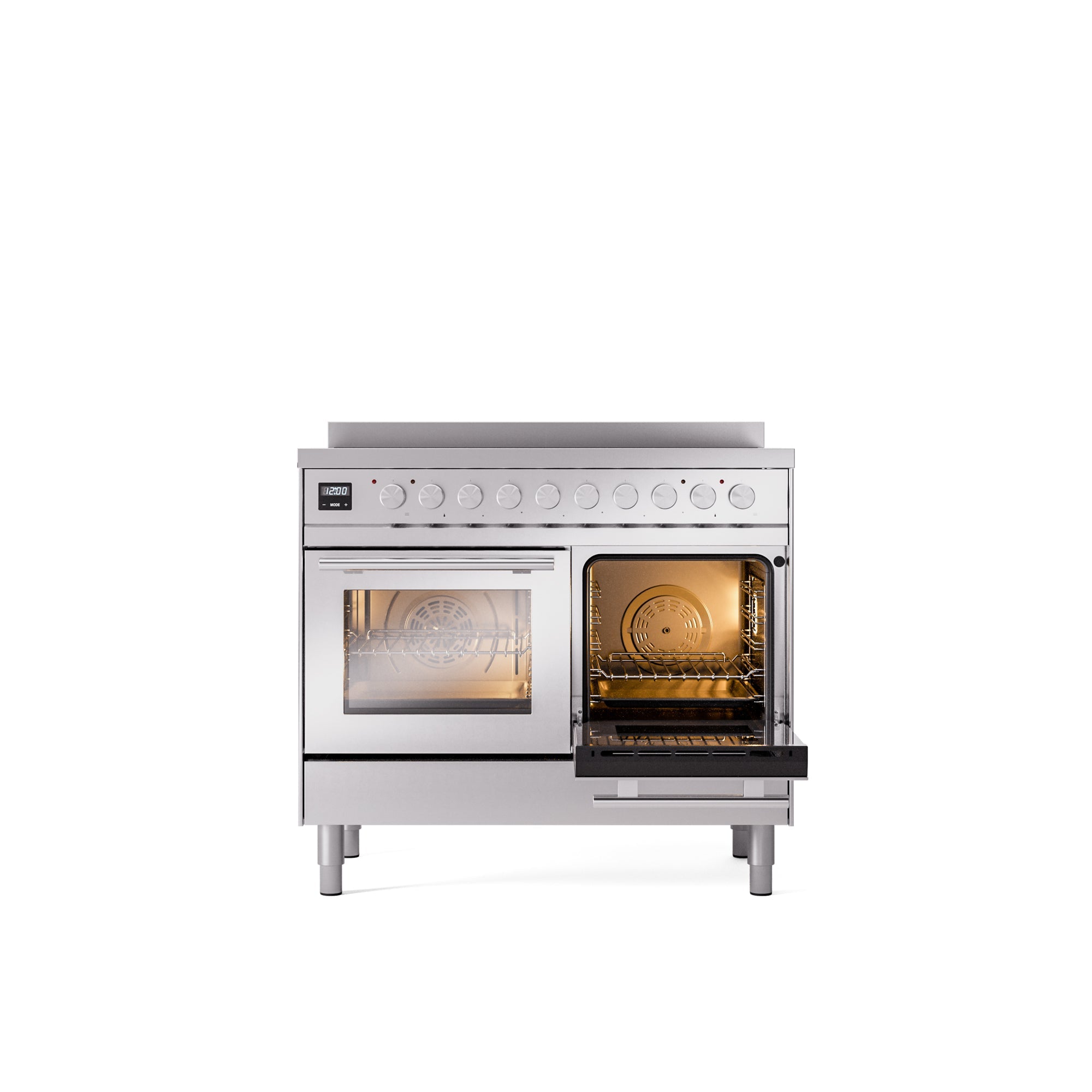 ILVE 40" Professional Plus II Series Freestanding Electric Double Oven Range with 5 Elements, Triple Glass Cool Door UPDI406WMP