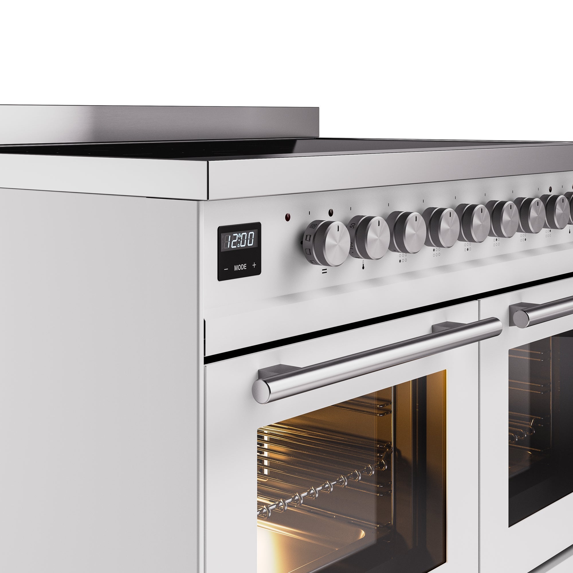 ILVE 40" Professional Plus II Series Freestanding Electric Double Oven Range with 5 Elements, Triple Glass Cool Door UPDI406WMP