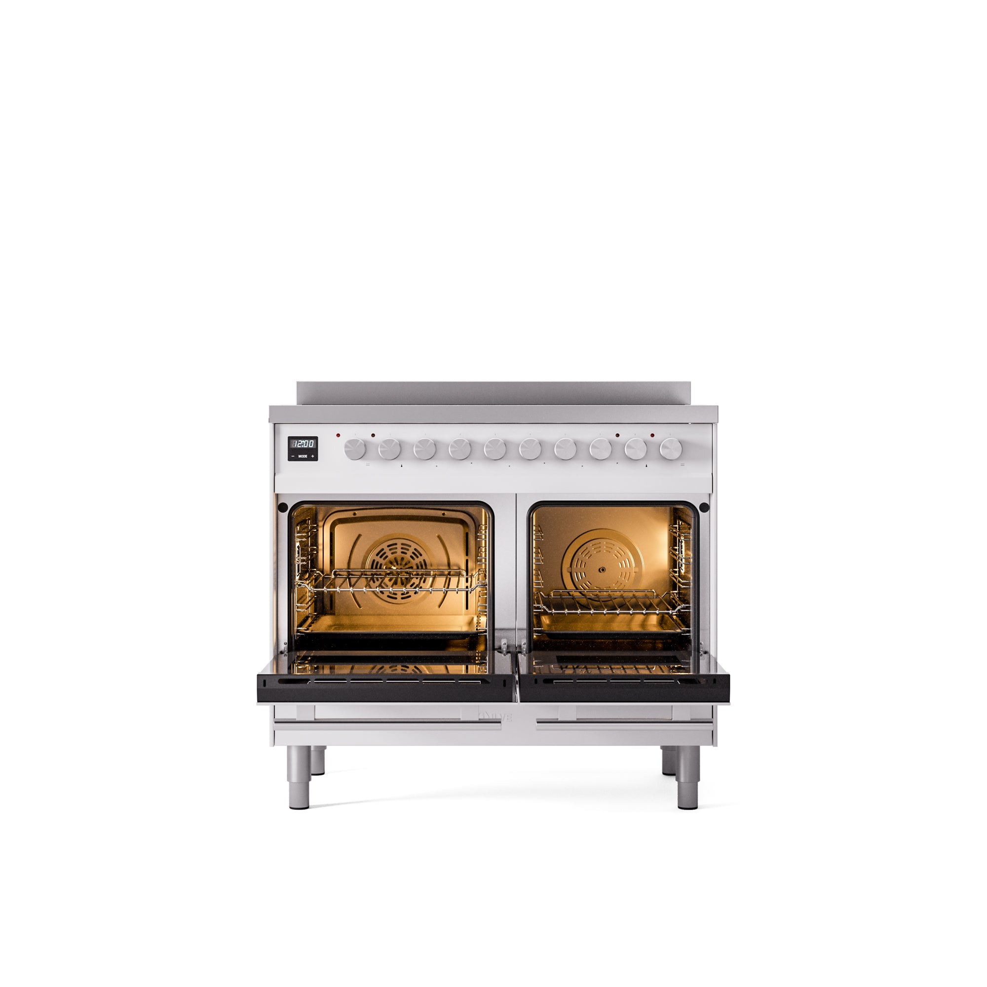 ILVE 40" Professional Plus II Series Freestanding Electric Double Oven Range with 5 Elements, Triple Glass Cool Door UPDI406WMP