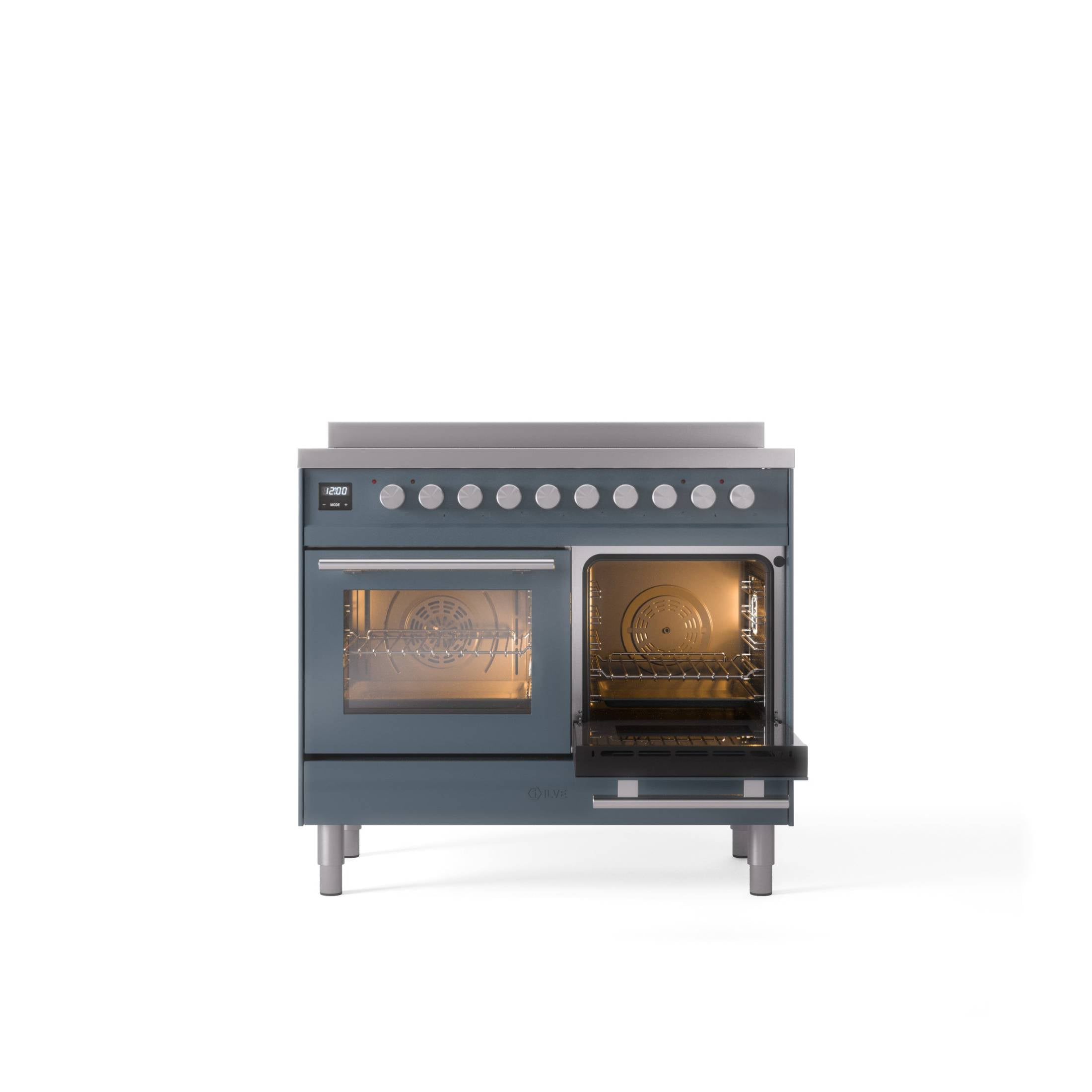 ILVE 40" Professional Plus II Series Freestanding Electric Double Oven Range with 5 Elements, Triple Glass Cool Door UPDI406WMP