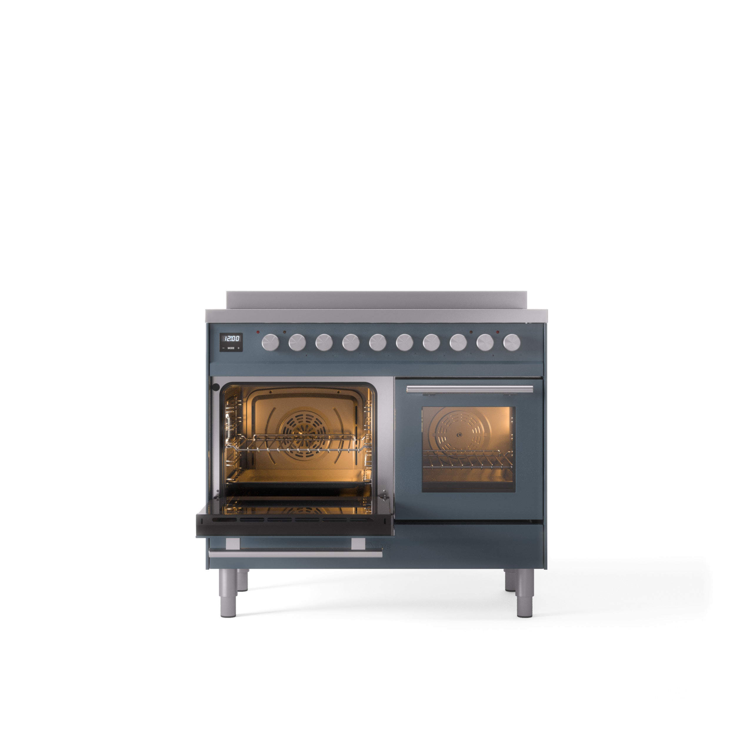 ILVE 40" Professional Plus II Series Freestanding Electric Double Oven Range with 5 Elements, Triple Glass Cool Door UPDI406WMP