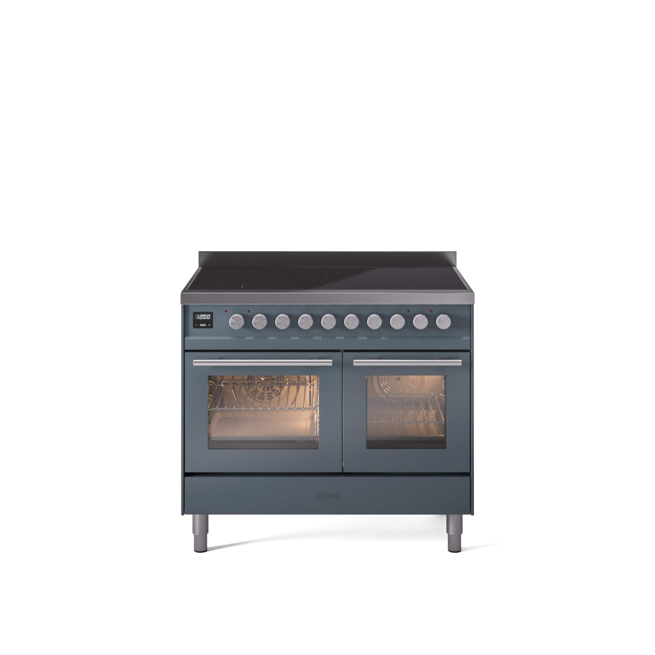 ILVE 40" Professional Plus II Series Freestanding Electric Double Oven Range with 5 Elements, Triple Glass Cool Door UPDI406WMP