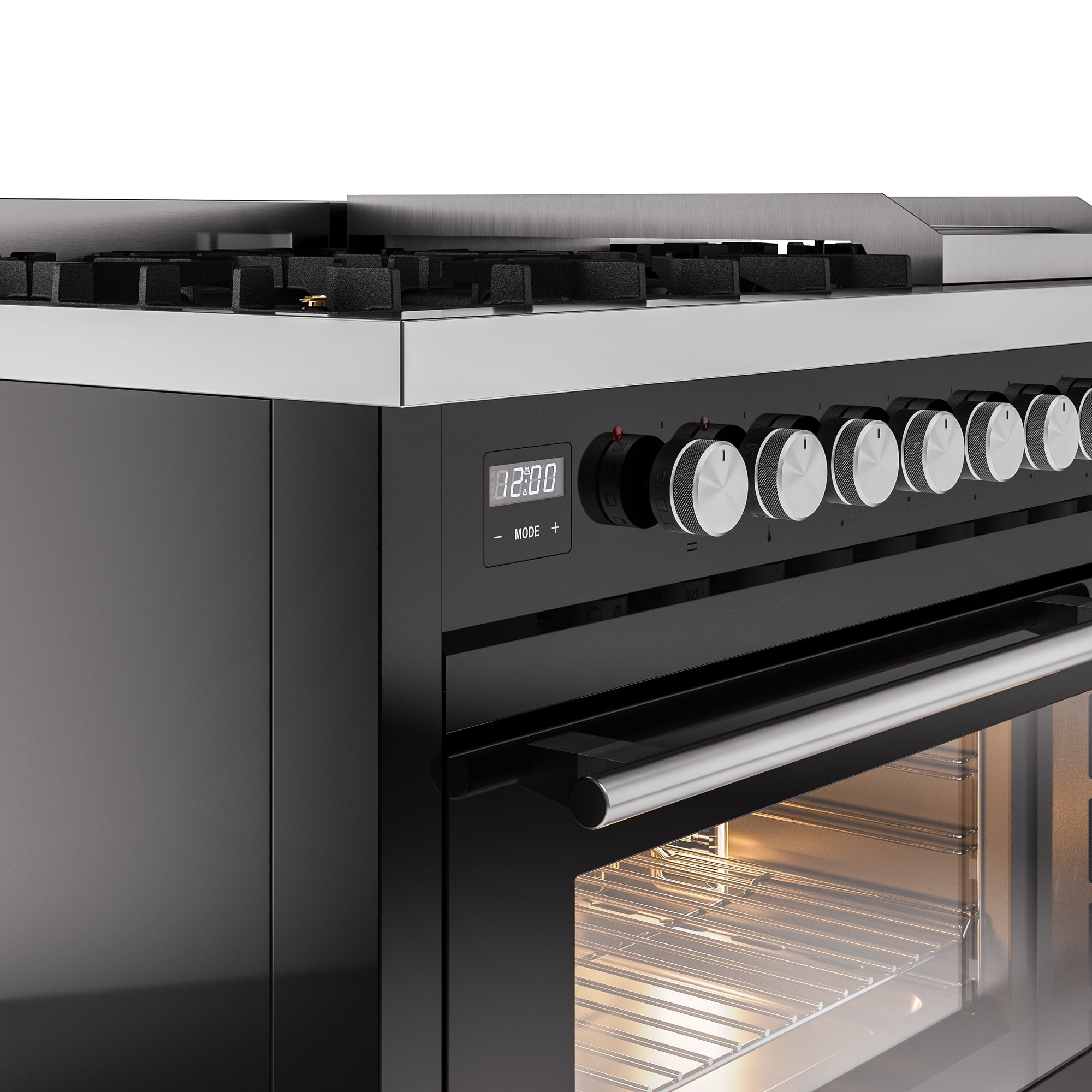 ILVE 48Inch Professional Plus II Freestanding Dual Fuel Range with 8 Sealed Burner UP48FWMP