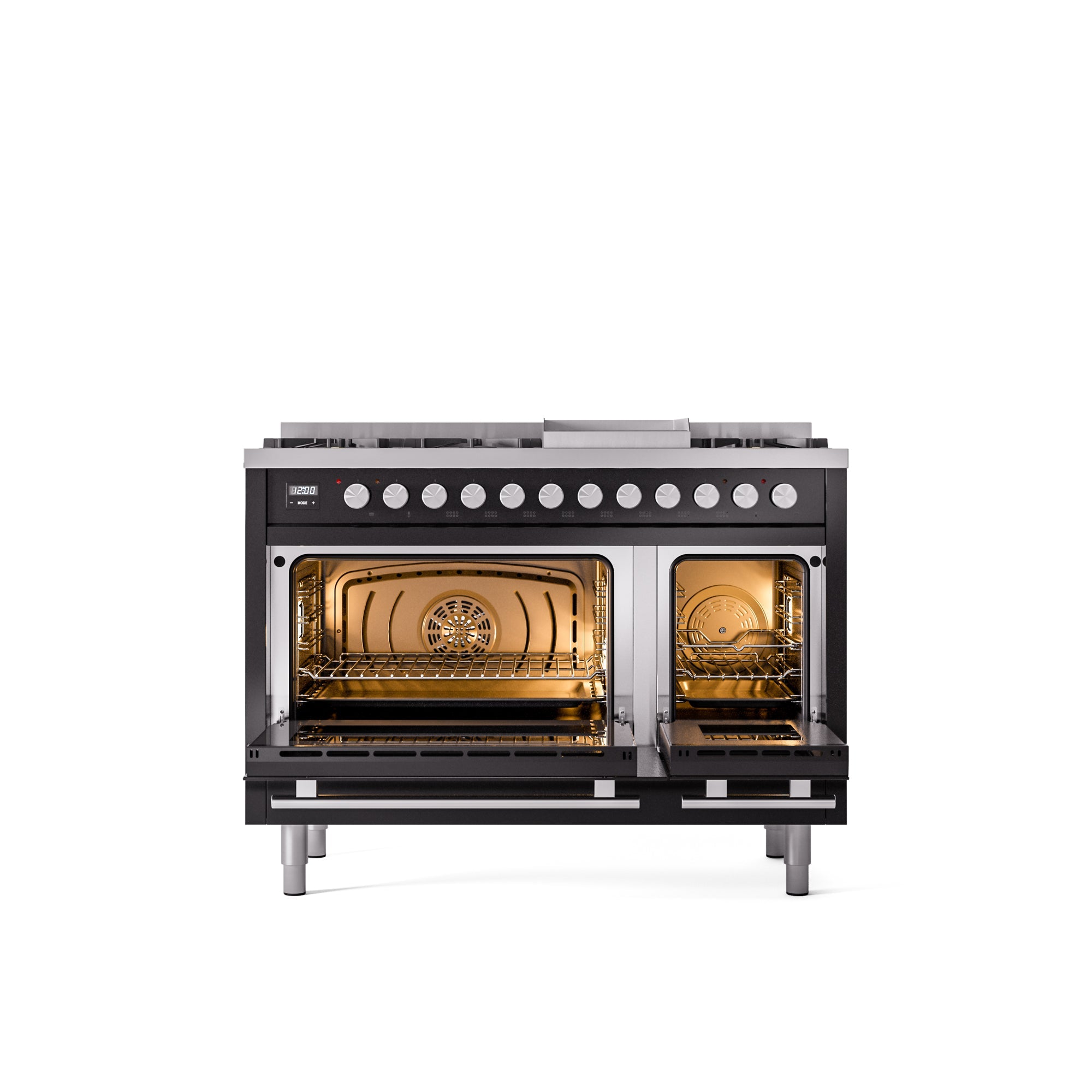 ILVE 48Inch Professional Plus II Freestanding Dual Fuel Range with 8 Sealed Burner UP48FWMP