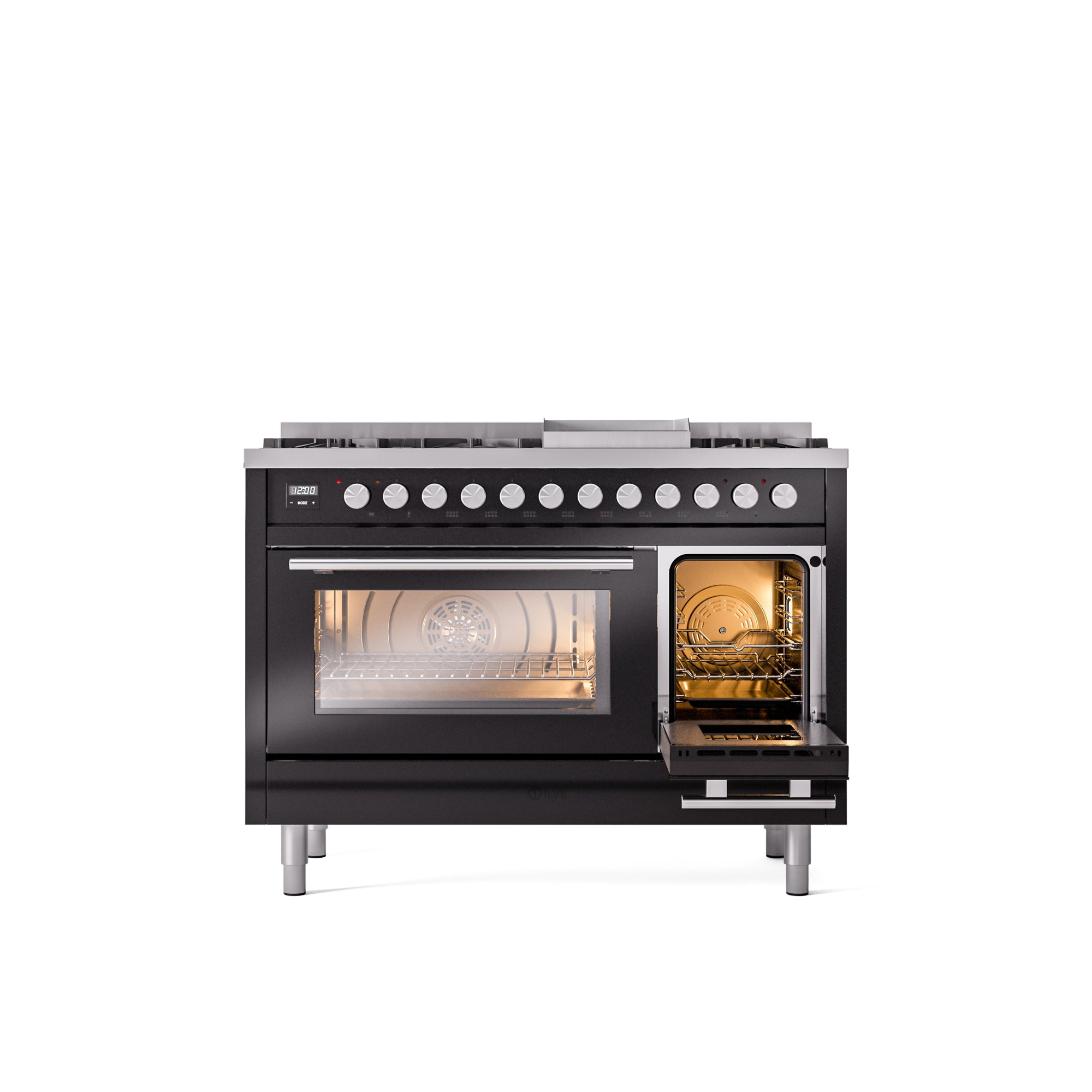 ILVE 48Inch Professional Plus II Freestanding Dual Fuel Range with 8 Sealed Burner UP48FWMP