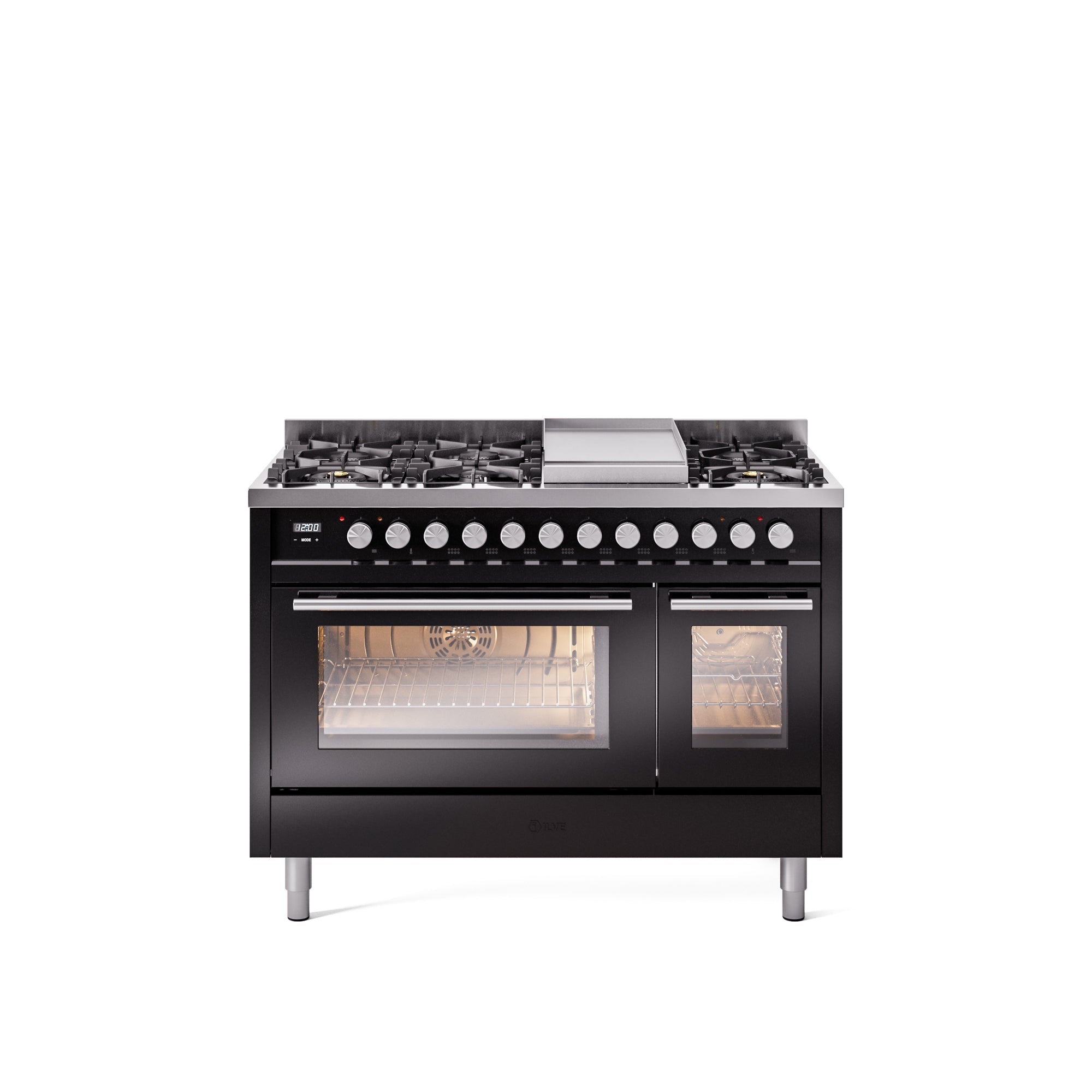 ILVE 48Inch Professional Plus II Freestanding Dual Fuel Range with 8 Sealed Burner UP48FWMP