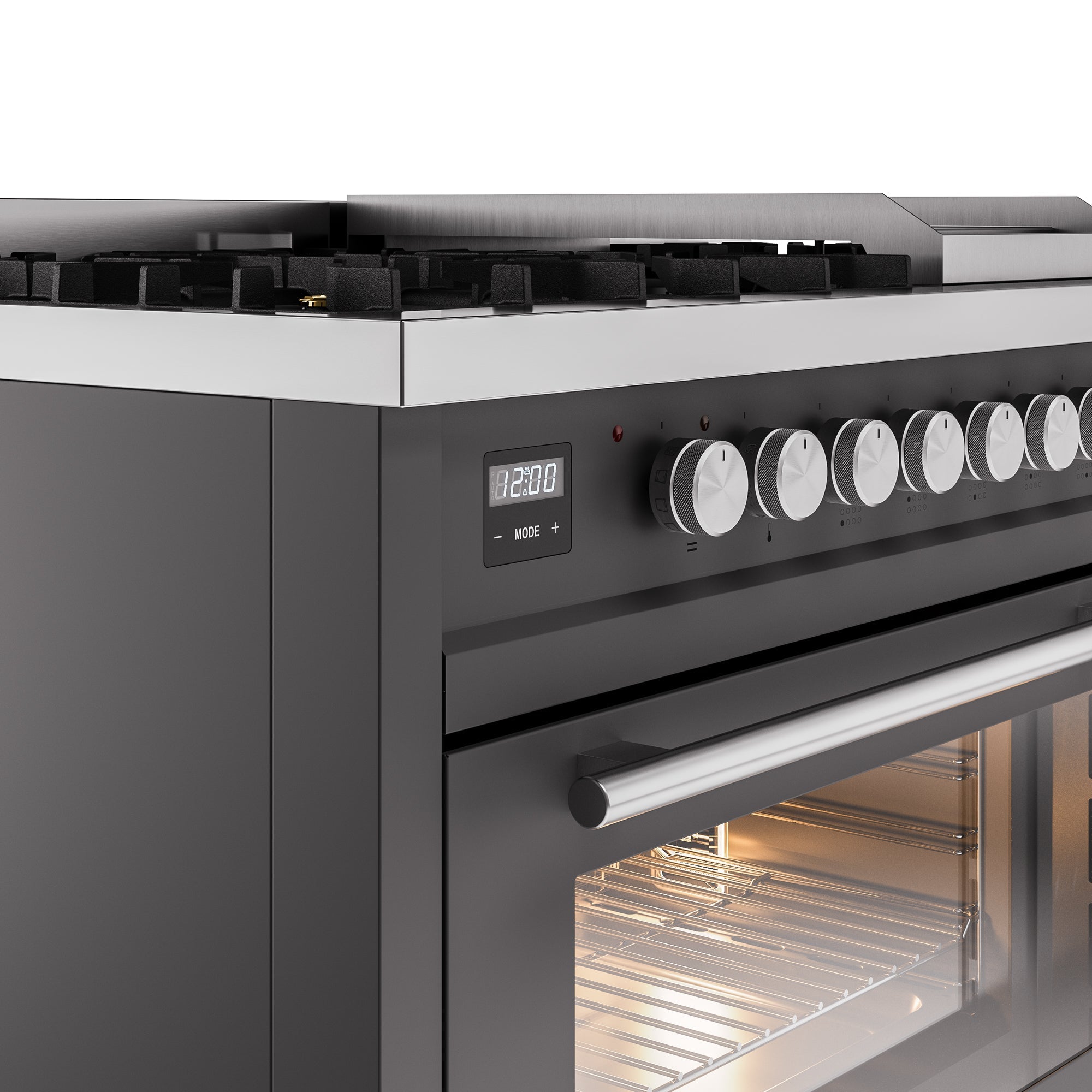ILVE 48Inch Professional Plus II Freestanding Dual Fuel Range with 8 Sealed Burner UP48FWMP