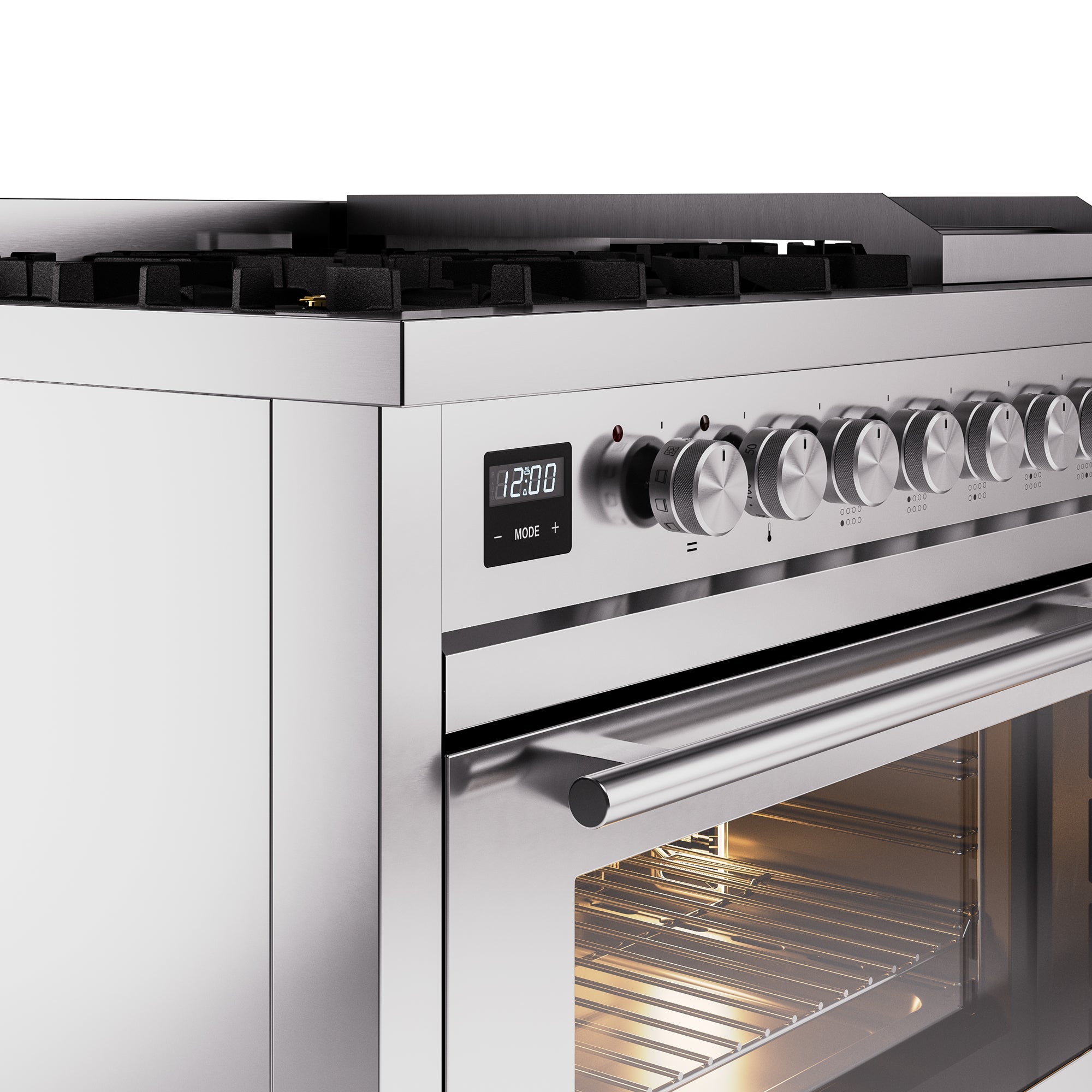 ILVE 48Inch Professional Plus II Freestanding Dual Fuel Range with 8 Sealed Burner UP48FWMP