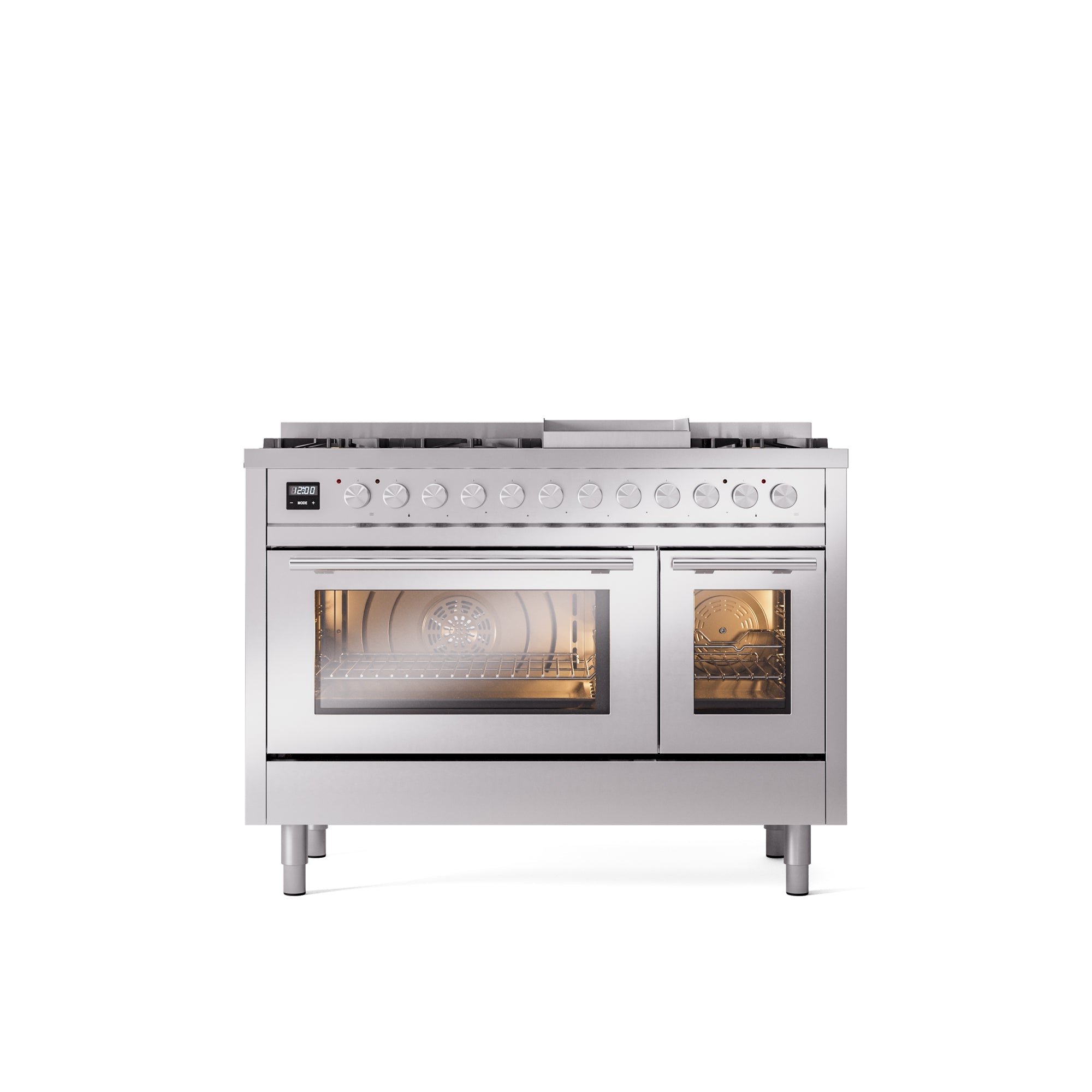 ILVE 48Inch Professional Plus II Freestanding Dual Fuel Range with 8 Sealed Burner UP48FWMP