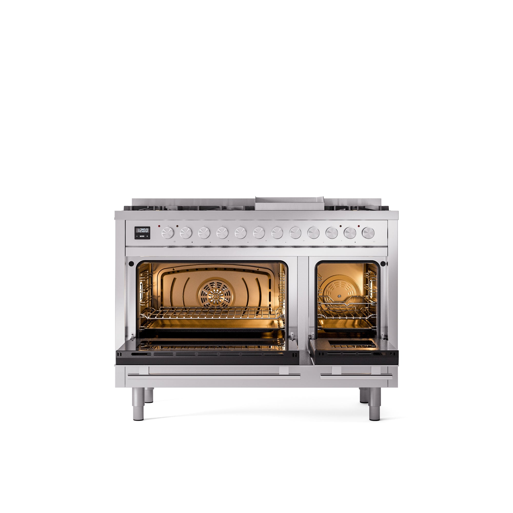 ILVE 48Inch Professional Plus II Freestanding Dual Fuel Range with 8 Sealed Burner UP48FWMP