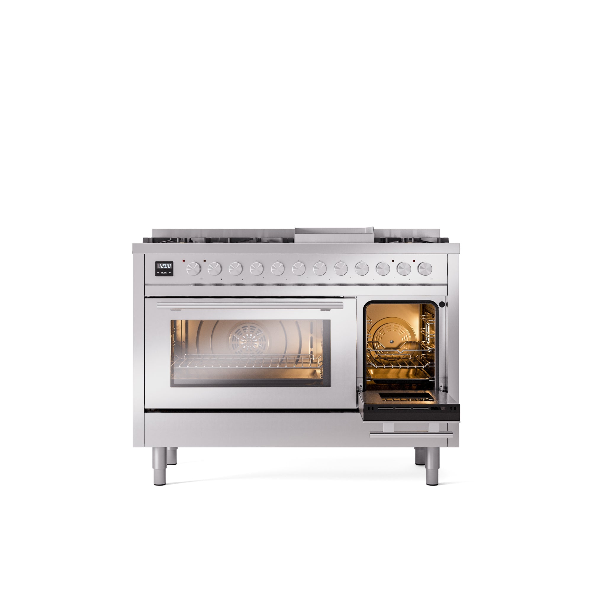 ILVE 48Inch Professional Plus II Freestanding Dual Fuel Range with 8 Sealed Burner UP48FWMP
