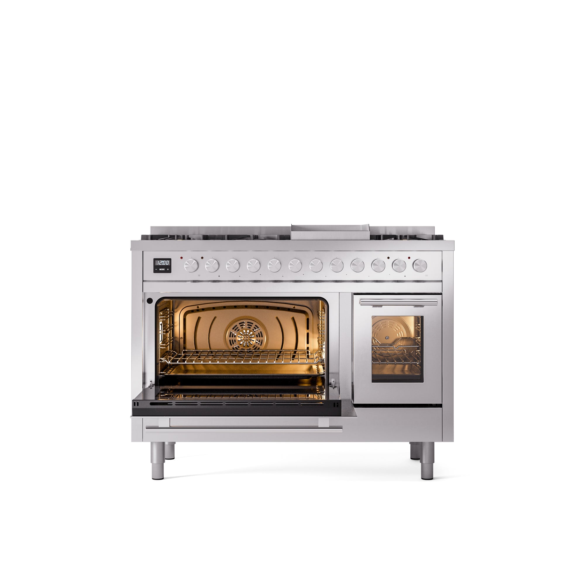 ILVE 48Inch Professional Plus II Freestanding Dual Fuel Range with 8 Sealed Burner UP48FWMP