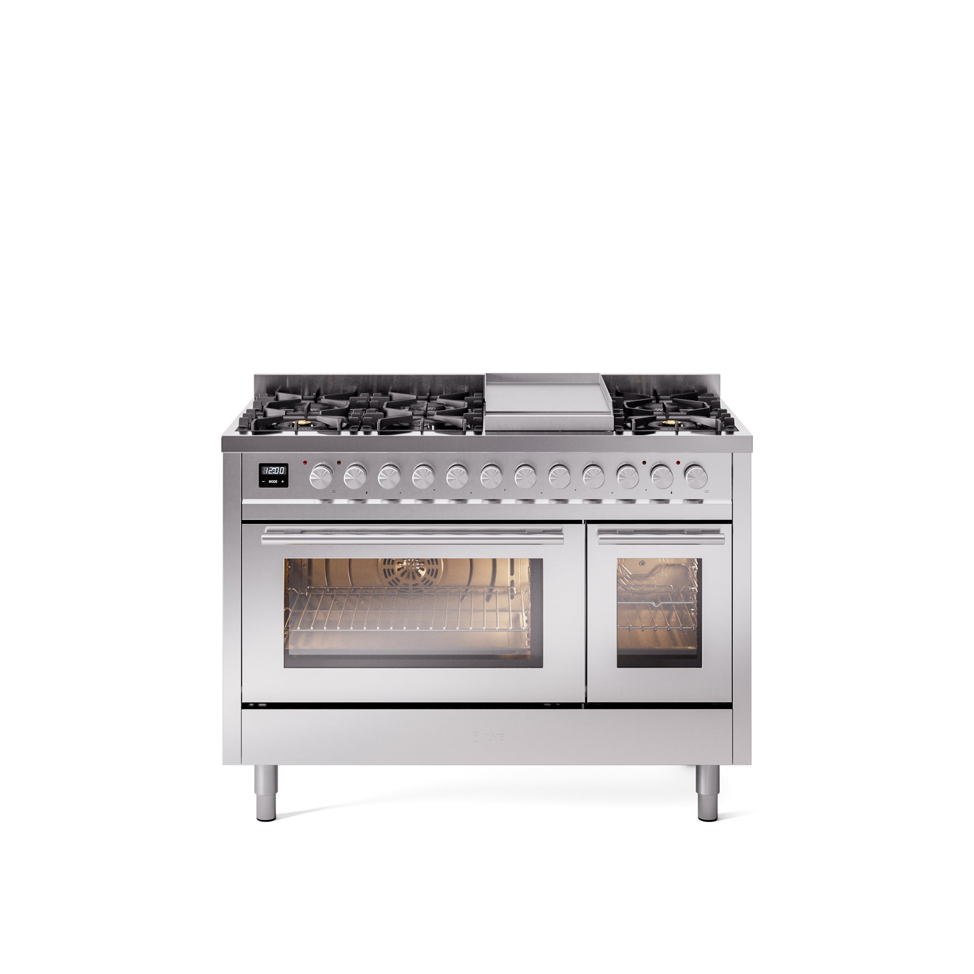ILVE 48Inch Professional Plus II Freestanding Dual Fuel Range with 8 Sealed Burner UP48FWMP