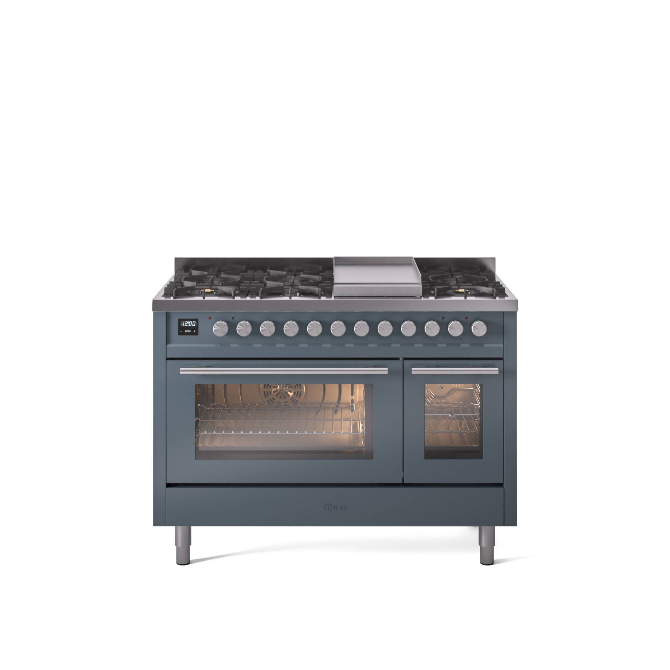 ILVE 48Inch Professional Plus II Freestanding Dual Fuel Range with 8 Sealed Burner UP48FWMP
