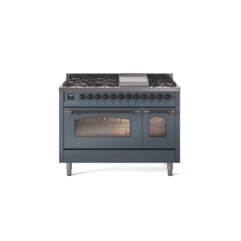 ILVE 48" Nostalgie II Series Freestanding Double Oven Dual Fuel Range