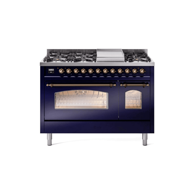 ILVE 48" Nostalgie II Series Freestanding Double Oven Dual Fuel Range