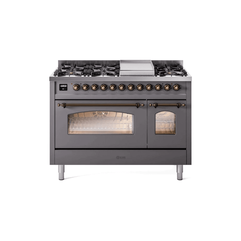 ILVE 48" Nostalgie II Series Freestanding Double Oven Dual Fuel Range