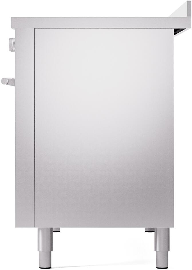 ILVE 48" Professional Plus II Series Freestanding Electric Double Oven Range with 8 Elements, Triple Glass Cool Door, Convection Oven, TFT Oven Control Display and Child Lock UPI486WMP
