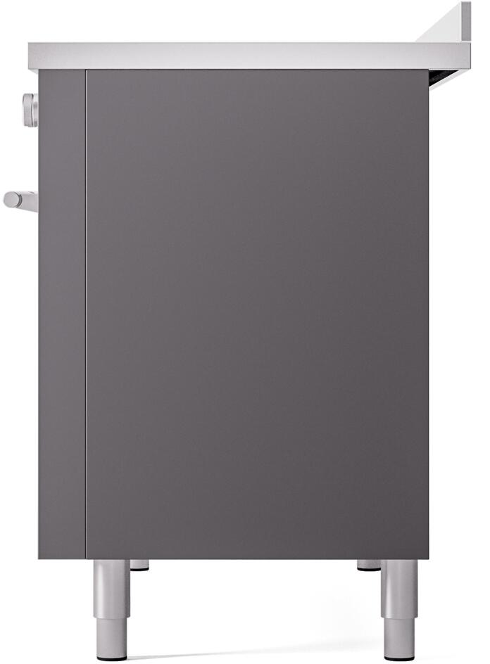 ILVE 48" Professional Plus II Series Freestanding Electric Double Oven Range with 8 Elements, Triple Glass Cool Door, Convection Oven, TFT Oven Control Display and Child Lock UPI486WMP