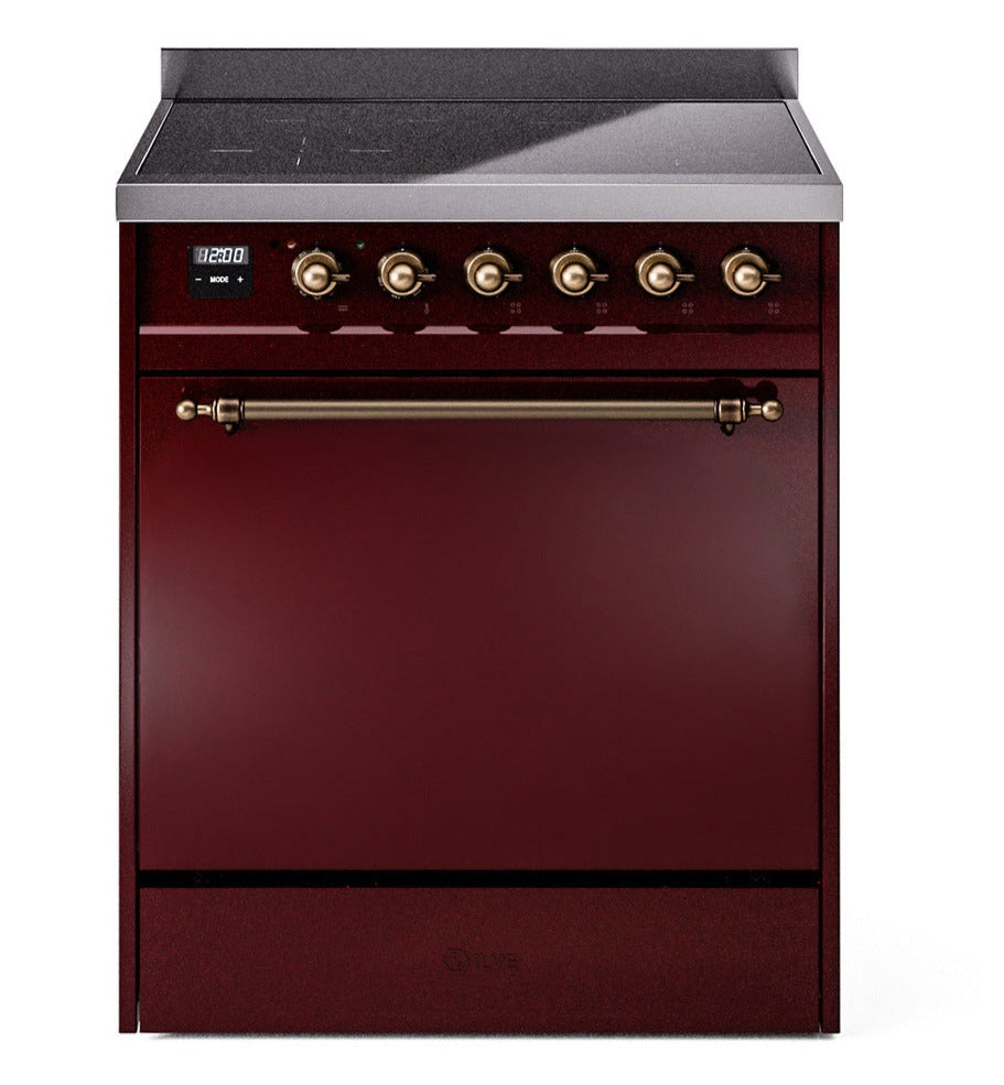 ILVE Nostalgie II 30" Electric Range with 4 Induction Elements Solid Door UPI304QNMP
