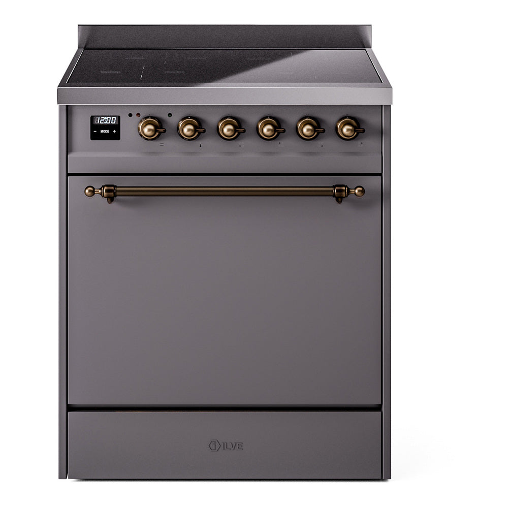 ILVE Nostalgie II 30" Electric Range with 4 Induction Elements Solid Door UPI304QNMP