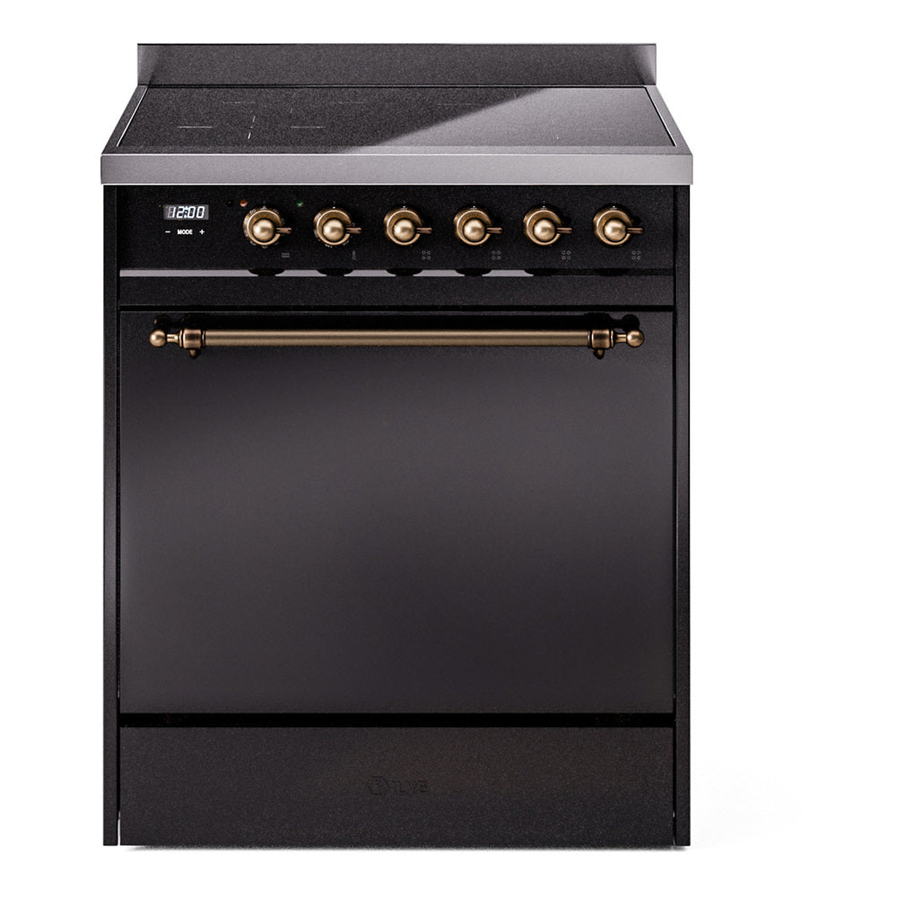 ILVE Nostalgie II 30" Electric Range with 4 Induction Elements Solid Door UPI304QNMP