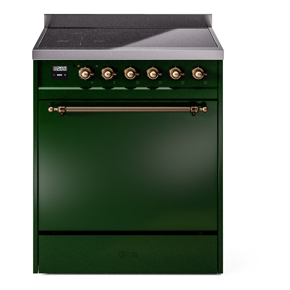 ILVE Nostalgie II 30" Electric Range with 4 Induction Elements Solid Door UPI304QNMP
