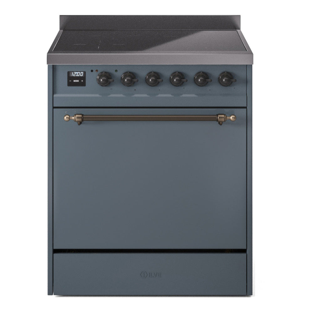 ILVE Nostalgie II 30" Electric Range with 4 Induction Elements Solid Door UPI304QNMP