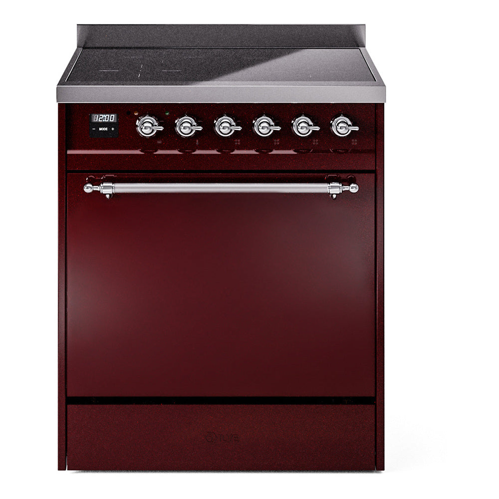 ILVE Nostalgie II 30" Electric Range with 4 Induction Elements Solid Door UPI304QNMP