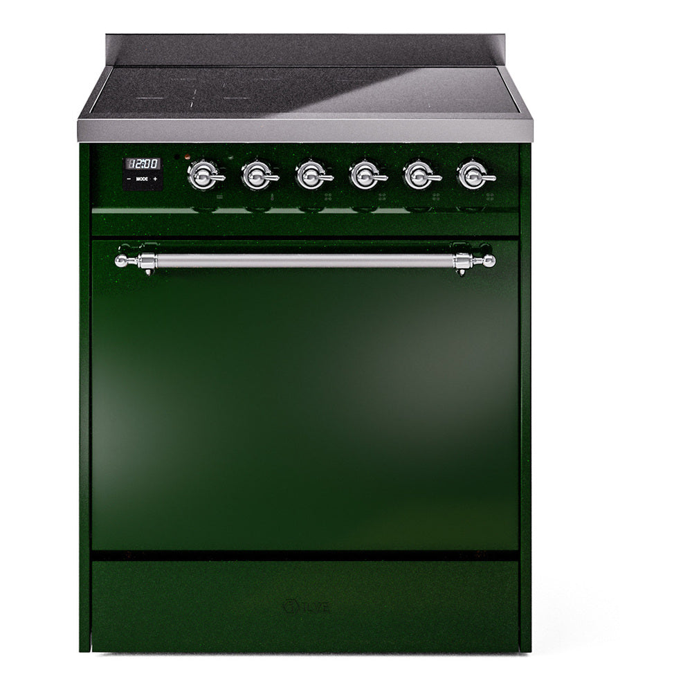 ILVE Nostalgie II 30" Electric Range with 4 Induction Elements Solid Door UPI304QNMP