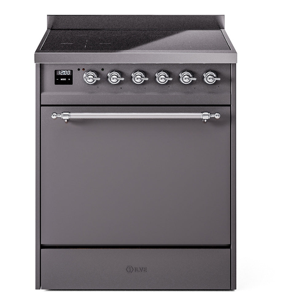 ILVE Nostalgie II 30" Electric Range with 4 Induction Elements Solid Door UPI304QNMP