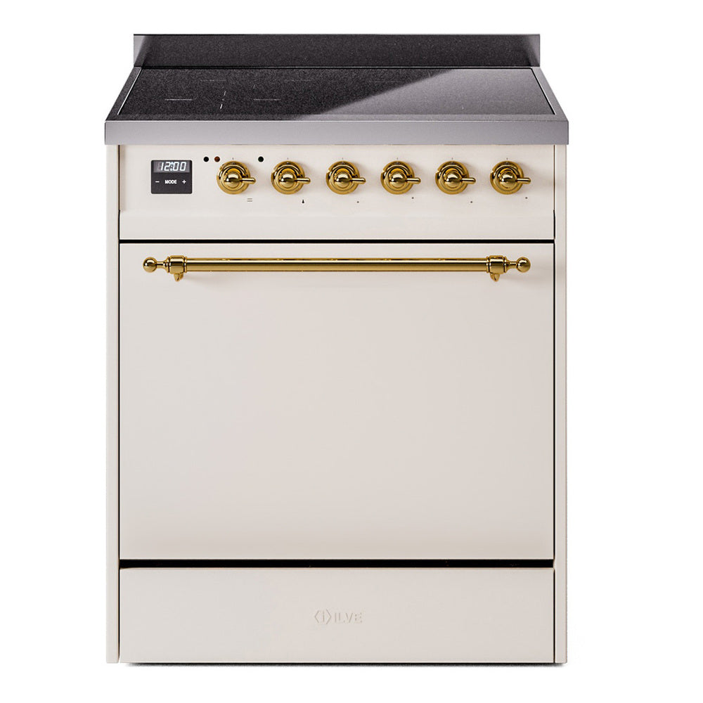 ILVE Nostalgie II 30" Electric Range with 4 Induction Elements Solid Door UPI304QNMP