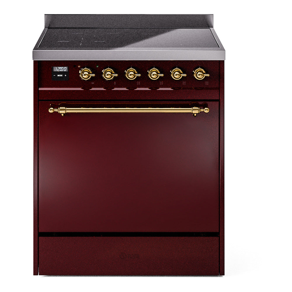 ILVE Nostalgie II 30" Electric Range with 4 Induction Elements Solid Door UPI304QNMP
