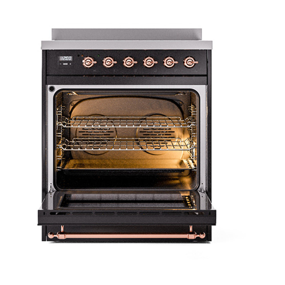 ILVE Nostalgie II 30" Electric Range with 4 Induction Elements Solid Door UPI304QNMP