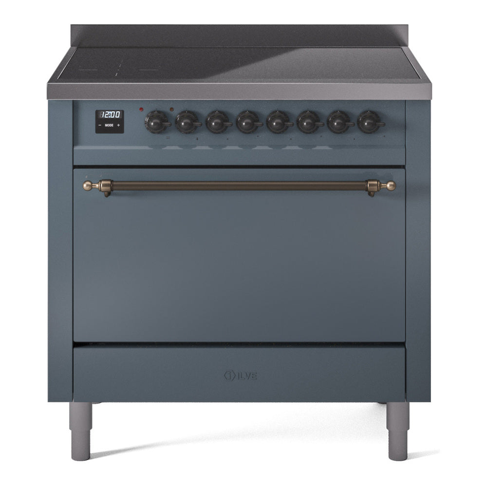 ILVE Nostalgie II 36" Electric Range with 6 Induction Elements Solid Door UPI366QNMP