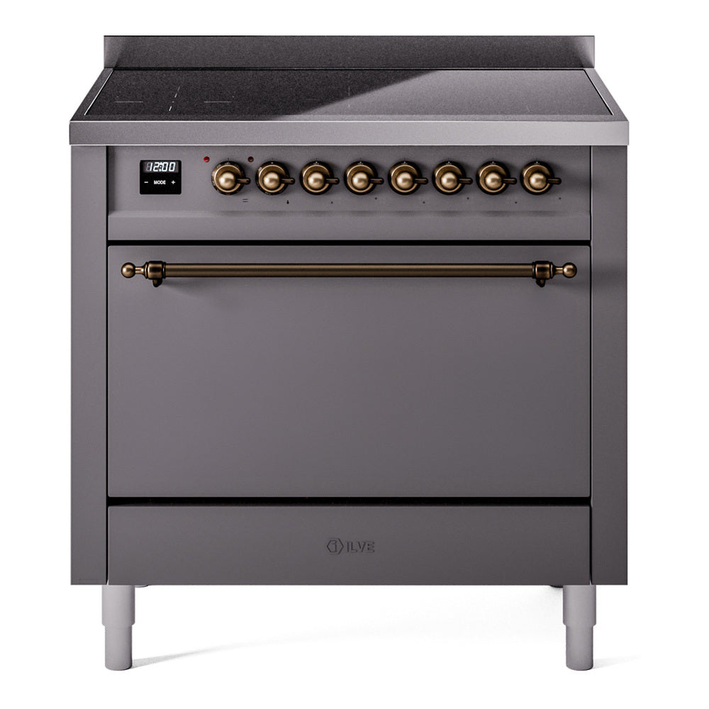 ILVE Nostalgie II 36" Electric Range with 6 Induction Elements Solid Door UPI366QNMP