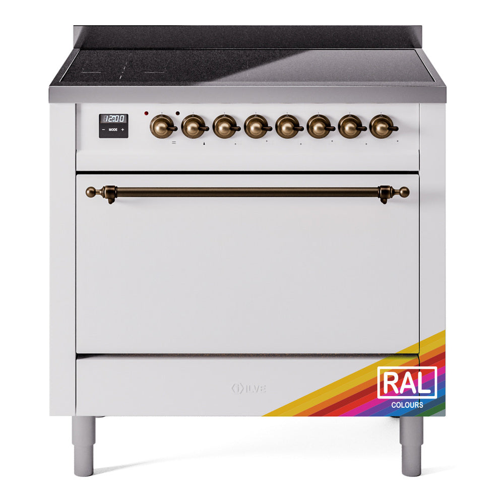 ILVE Nostalgie II 36" Electric Range with 6 Induction Elements Solid Door UPI366QNMP