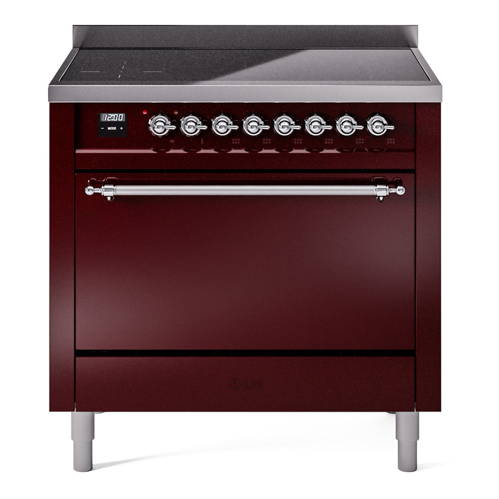 ILVE Nostalgie II 36" Electric Range with 6 Induction Elements Solid Door UPI366QNMP