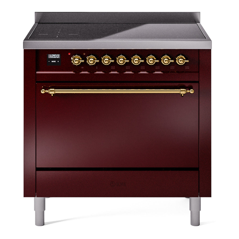 ILVE Nostalgie II 36" Electric Range with 6 Induction Elements Solid Door UPI366QNMP