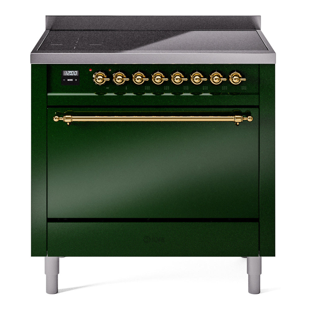 ILVE Nostalgie II 36" Electric Range with 6 Induction Elements Solid Door UPI366QNMP