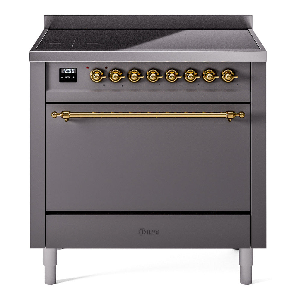 ILVE Nostalgie II 36" Electric Range with 6 Induction Elements Solid Door UPI366QNMP