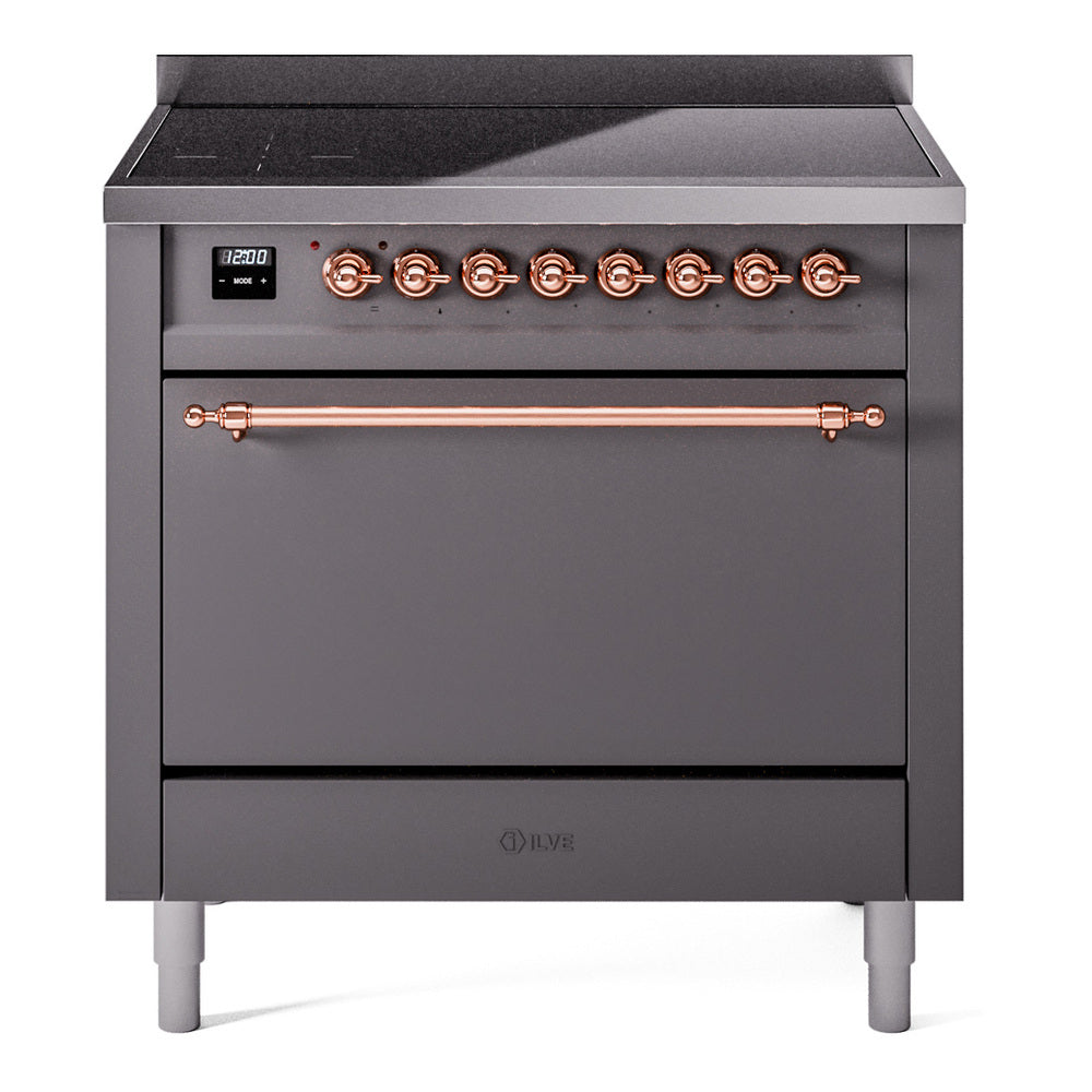 ILVE Nostalgie II 36" Electric Range with 6 Induction Elements Solid Door UPI366QNMP