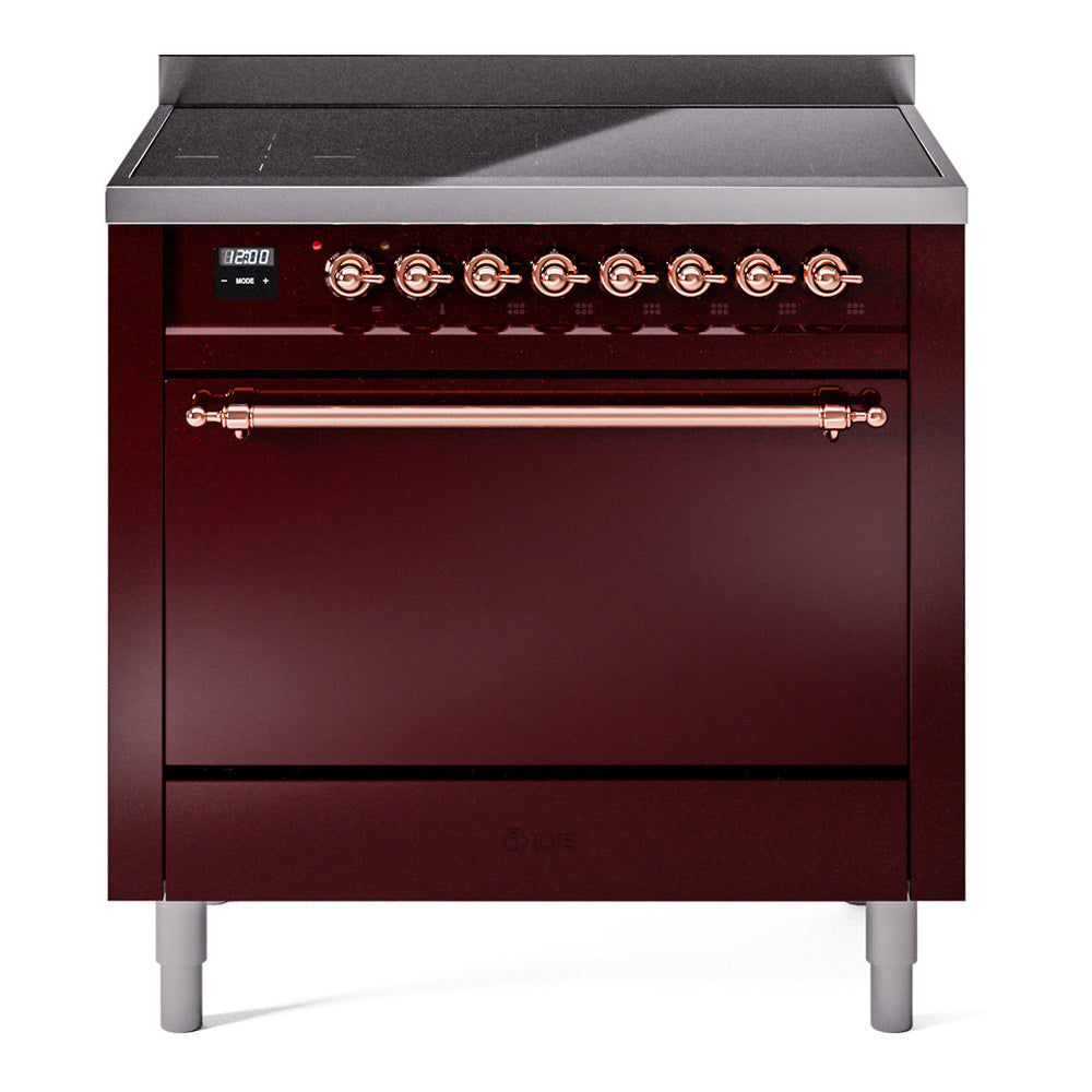 ILVE Nostalgie II 36" Electric Range with 6 Induction Elements Solid Door UPI366QNMP