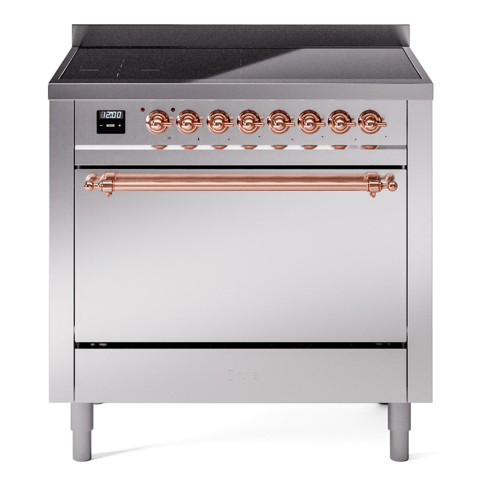ILVE Nostalgie II 36" Electric Range with 6 Induction Elements Solid Door UPI366QNMP