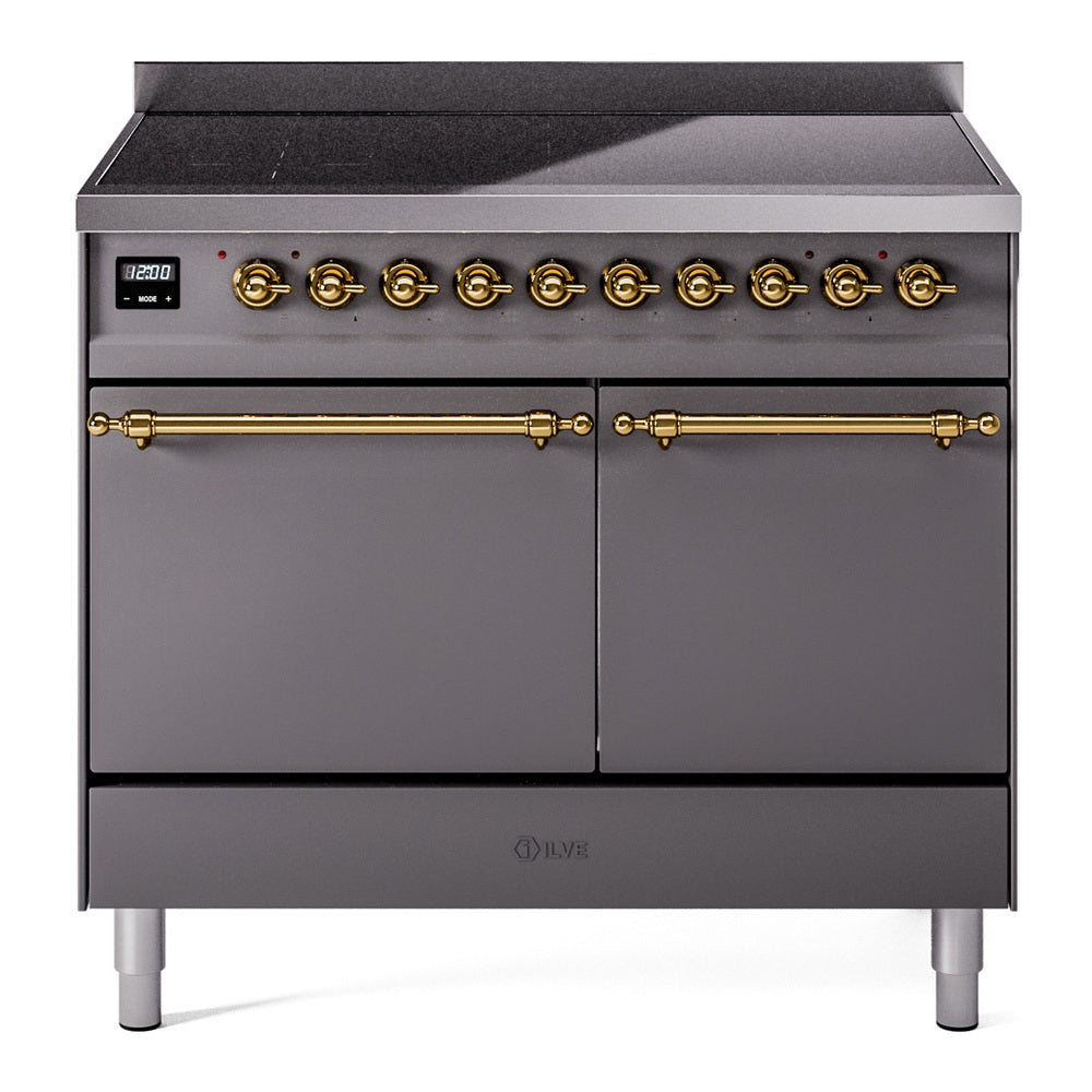 ILVE Nostalgie II 40" Electric Range with 6 Induction Elements Solid Door UPDI406QNMP