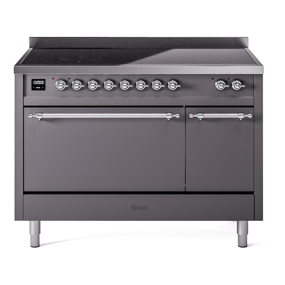 ILVE Nostalgie II 48" Electric Range with 6 Induction Elements Solid Door UPI486QNMP