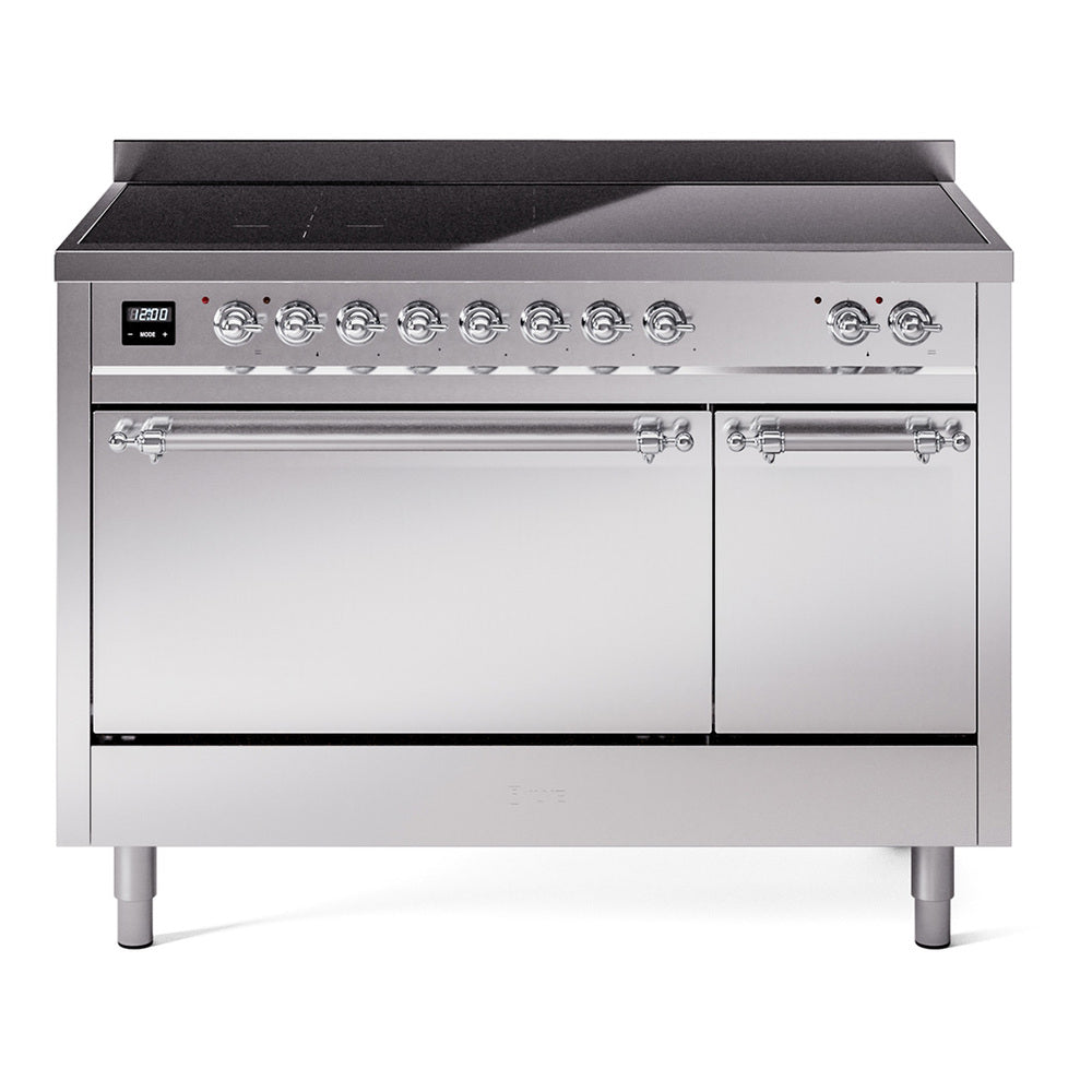 ILVE Nostalgie II 48" Electric Range with 6 Induction Elements Solid Door UPI486QNMP