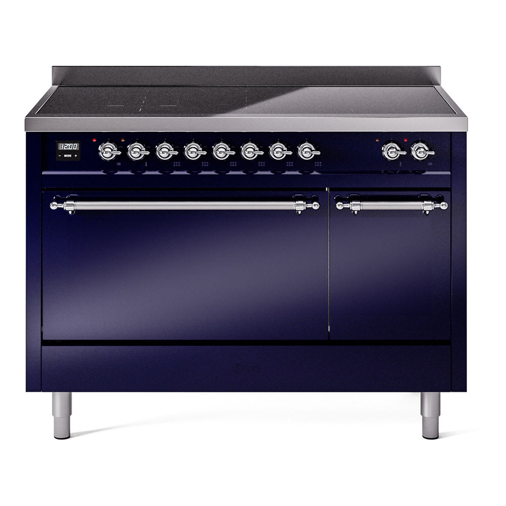 ILVE Nostalgie II 48" Electric Range with 6 Induction Elements Solid Door UPI486QNMP